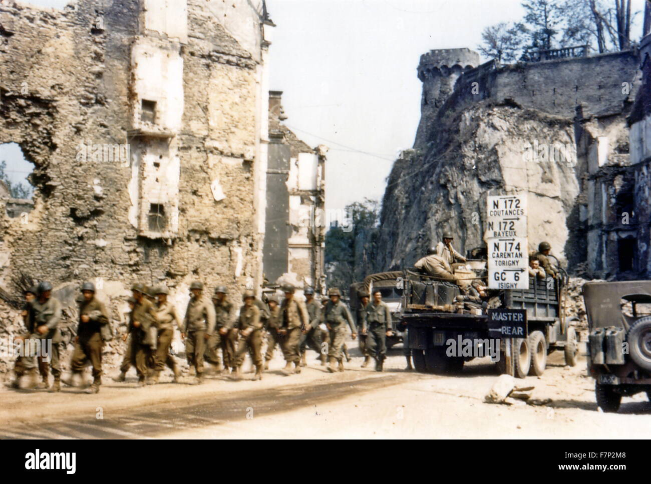 US-Soldaten in Frankreich im zweiten Weltkrieg. 1944 Stockfotografie