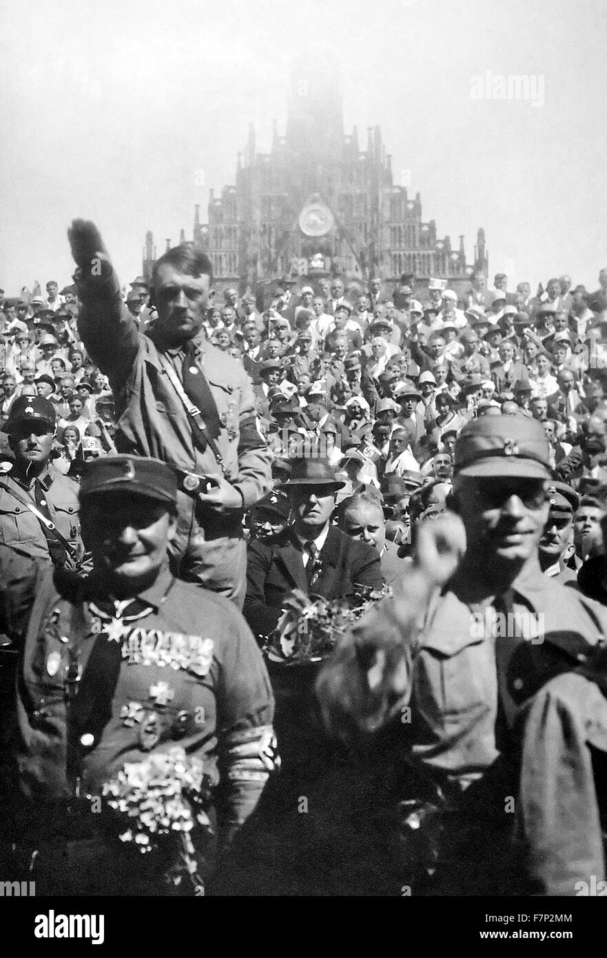 Deutschen Nazi-Führer und Reichskanzler Adolf Hitler, NSDAP Rallye, Nürnberg, Deutschland Stockfoto