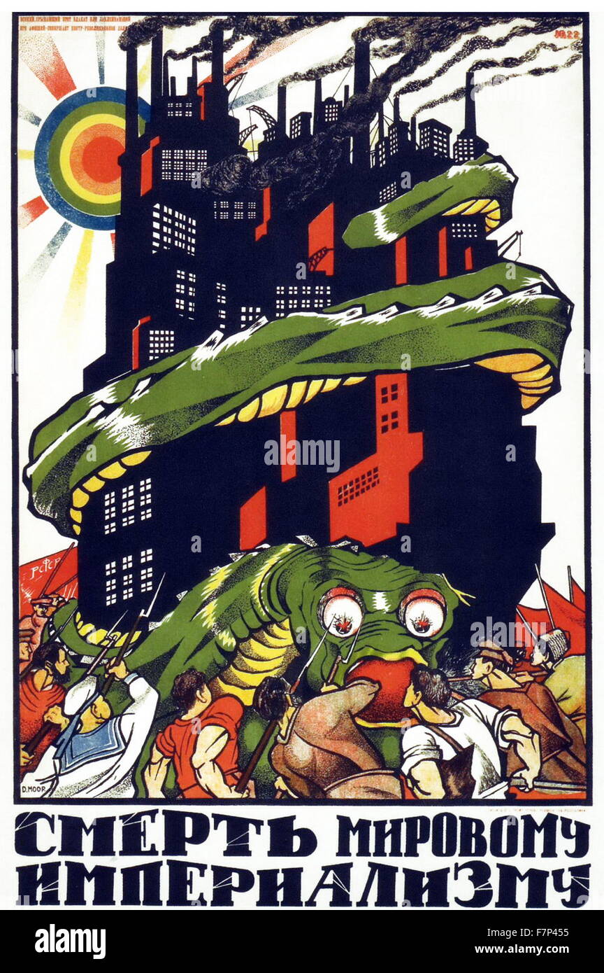 Sowjetische Propaganda Pster 1920 Stockfoto