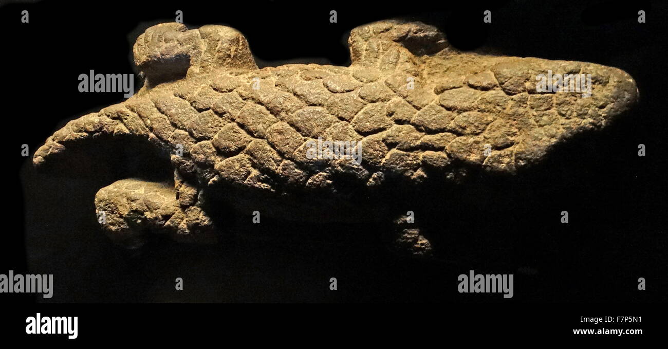 Ägyptischen 18. Dynastie Crocidile in Stein gemeißelt Stockfoto
