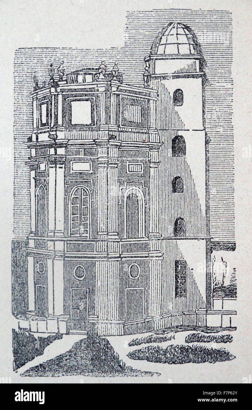 Gravur Darstellung das astronomische Observatorium in Bogotá. Vom 19. Jahrhundert Stockfoto