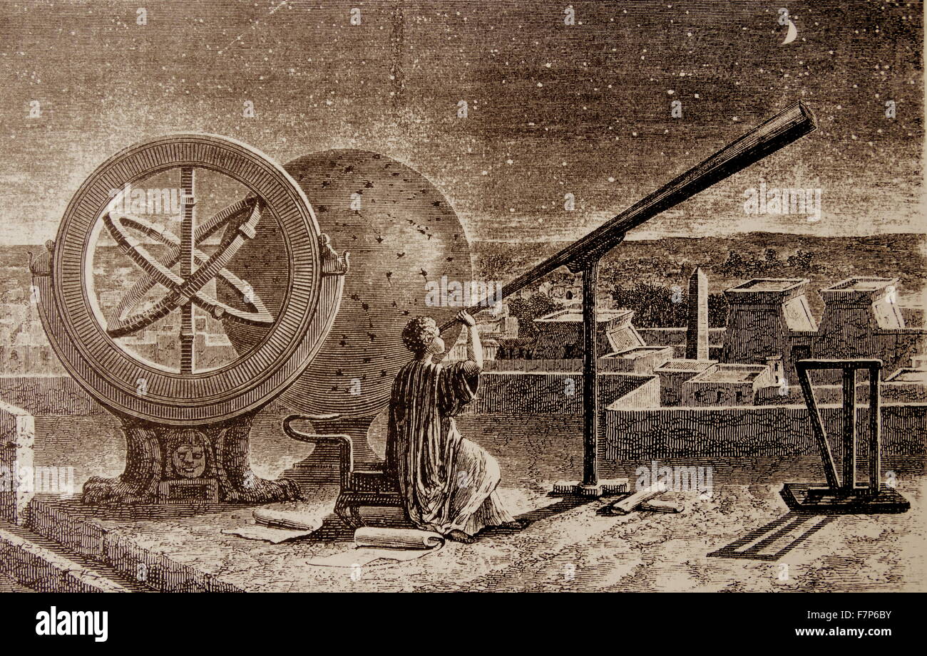 Hipparchos (146-127 v. Chr.) Eindruck des griechischen Astronomen, dargestellt in Alexandria Stockfoto