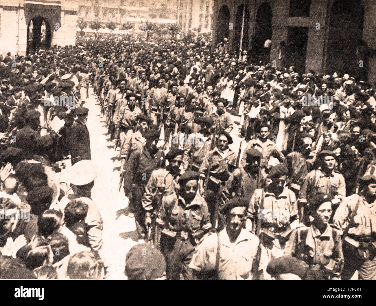Nationalistische Soldaten im spanischen Bürgerkrieg 1937 Stockfoto