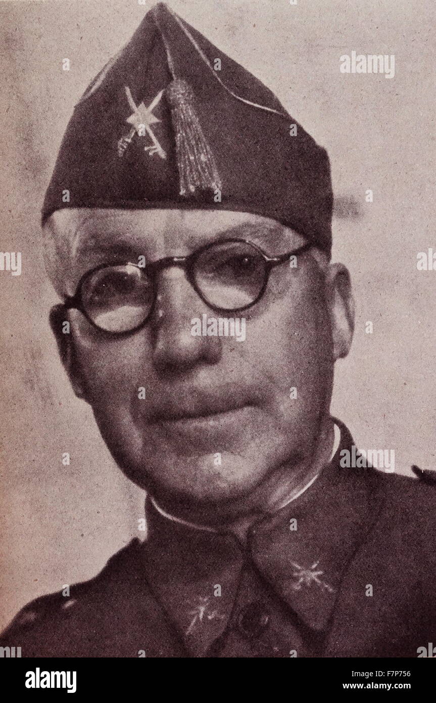 General German Gil Yuste (1866-1948), spanischer Offizier, der zusammen mit dem Militärputsch, der versucht, die zweite Republik zu stürzen und den spanischen Bürgerkrieg ausgelöst. Er hielt nach dem Konflikt mehrere Regierungsbeamte von General Franco. Stockfoto