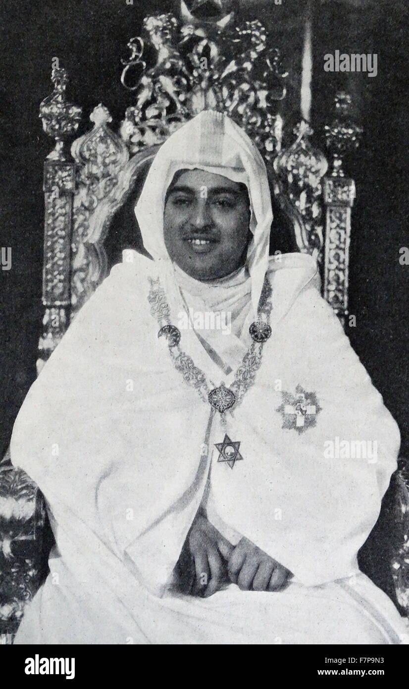 Mohammed V (10. August 1909 – 26. Februar 1961) Sultan von Marokko ab 1927 – 53 Stockfoto