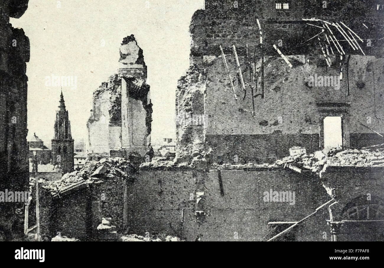 Zerstörte Strukturen in Zentralspanien, während des spanischen Bürgerkriegs. Stockfoto