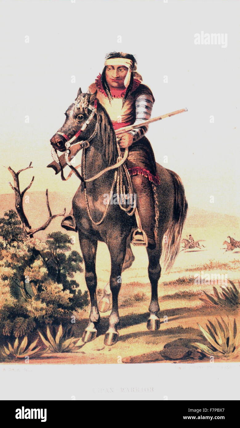 Lipan Krieger. In: "USA und mexikanischen Begrenzungsvermessung. Bericht des William H. Emory "Washington. 1857 Stockfoto