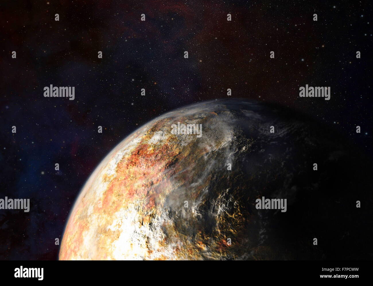 Künstlerische Darstellung des Planeten Pluto. Datierte 2015 Stockfoto