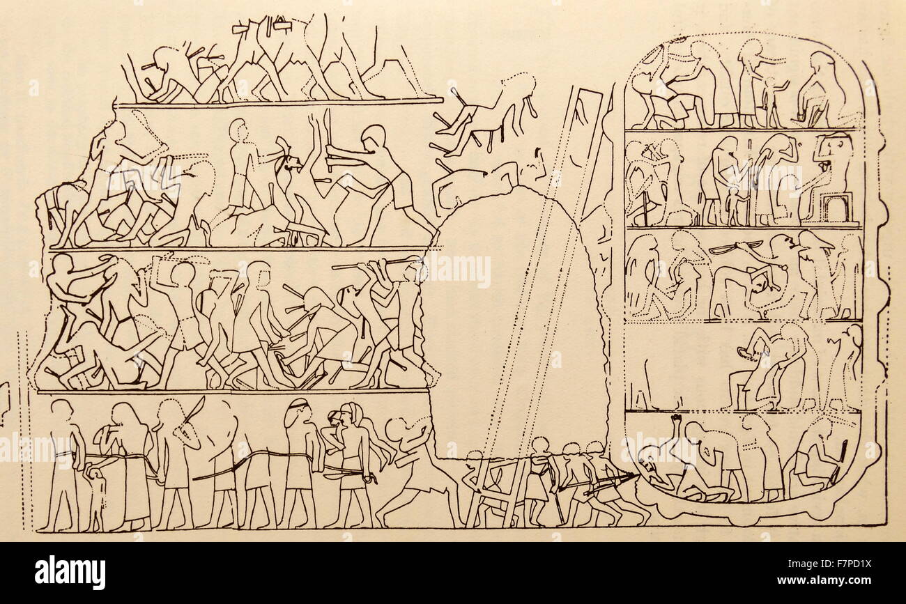 Kampfszene 19. Dynastie, Ägypten Stockfoto