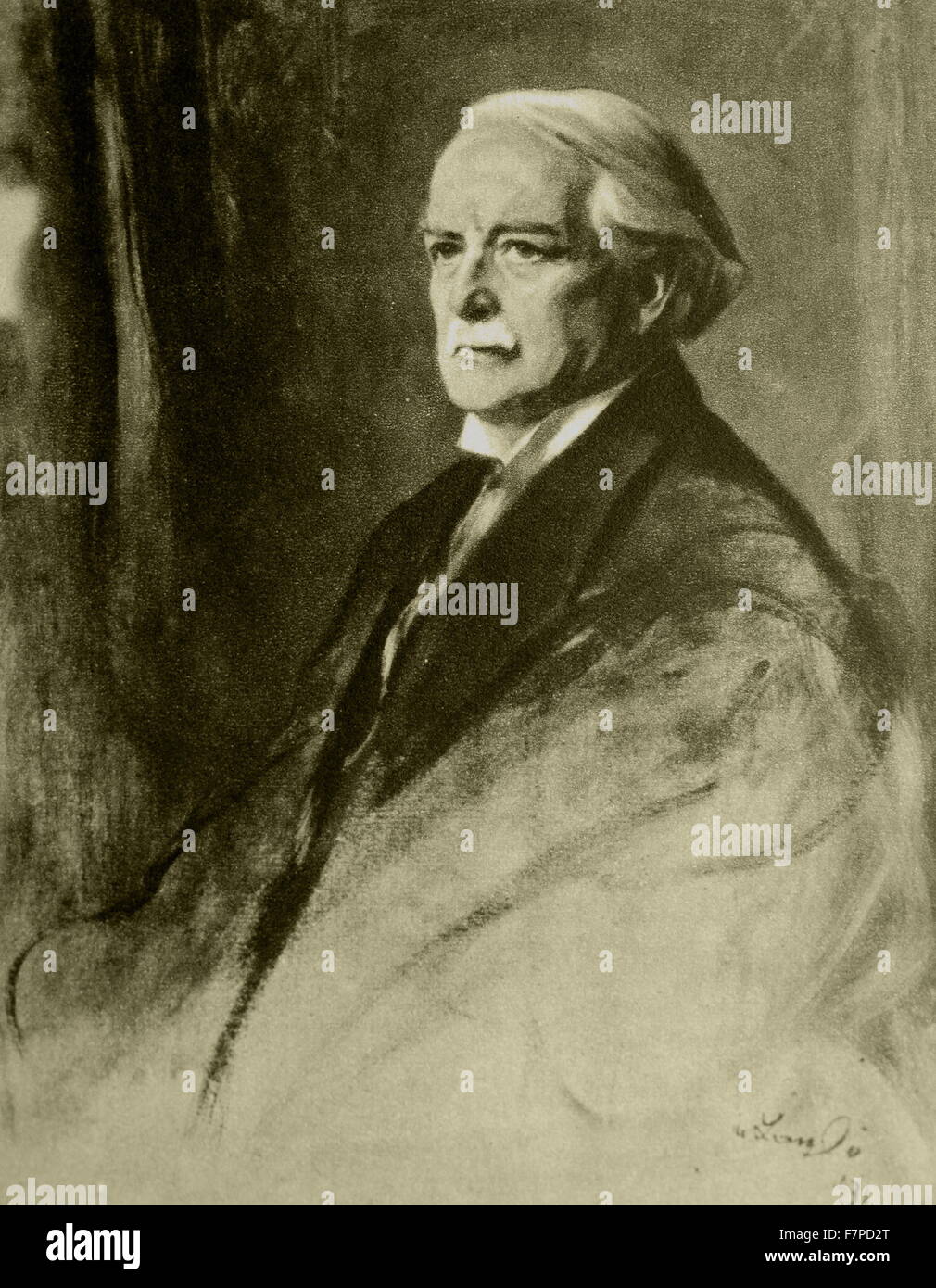 Die RT HON, David Lloyd George. Er pilotiert die National Health Insurance-Rechnung durch das Haus im Jahr 1991. Ölgemälde von P. A. de Laszlo, 1931. Stockfoto
