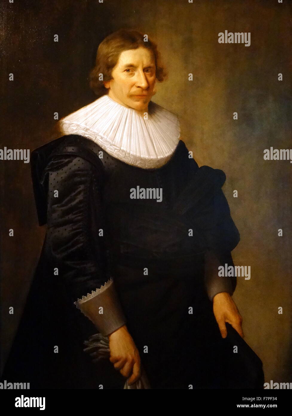 Porträt von einem unbekannten Mann Öl auf Holz), 1620s, von Nicolaes Pikenoy (niederländische Schule) Stockfoto
