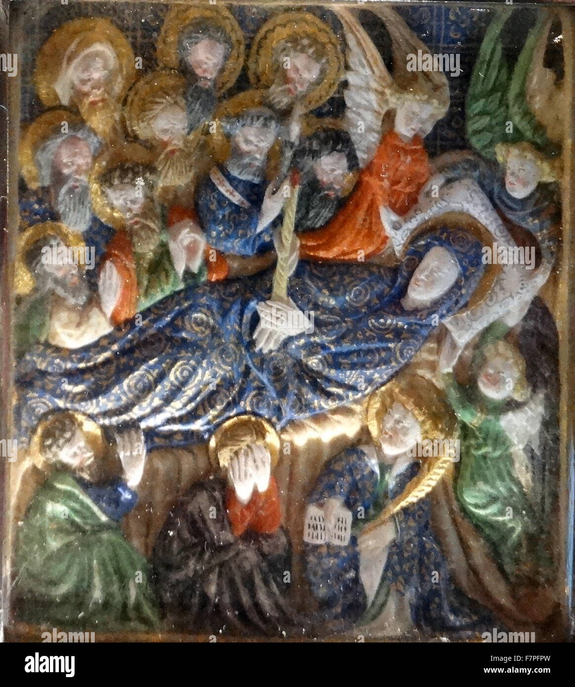 Diptychon: der Abstieg vom Kreuz und den Tod der Jungfrau. Frankreich. Vom 15. Jahrhundert Stockfoto