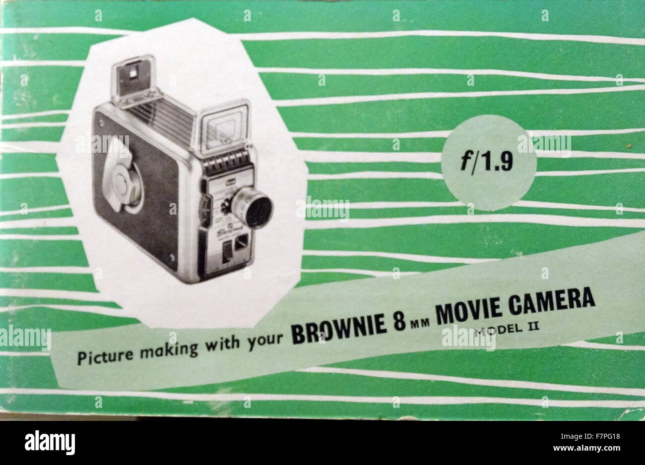 Anzeige für Brownie 8mm Filmkamera 1950 Stockfoto