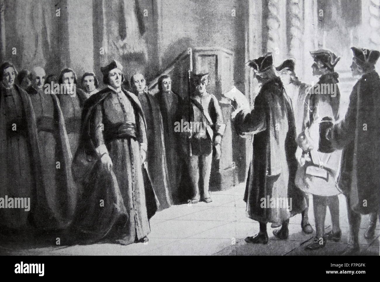 Die Vertreibung und Unterdrückung der Jesuiten im spanischen Reich im Jahre 1767 Stockfoto