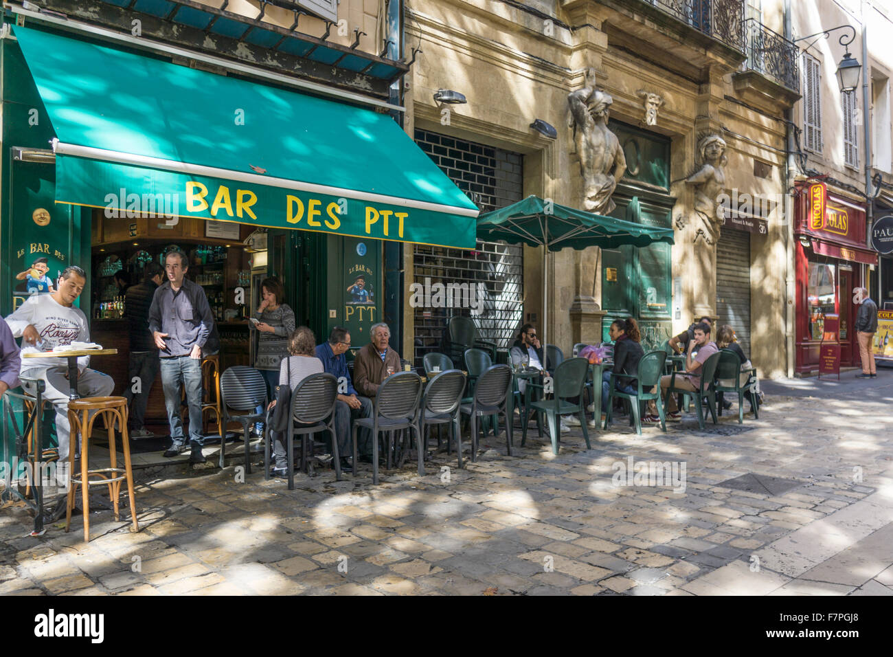 Bar des PTT, Ort Richelme, Aix-En-Provence, Frankreich Stockfoto