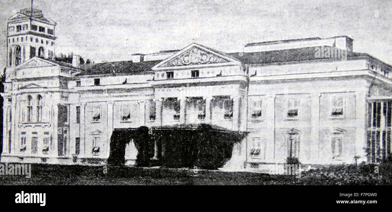 Gouverneur des zaristischen Russlands lebte in einer neoklassizistischen Villa in Verkiai, Vilnius, Litauen. Stockfoto
