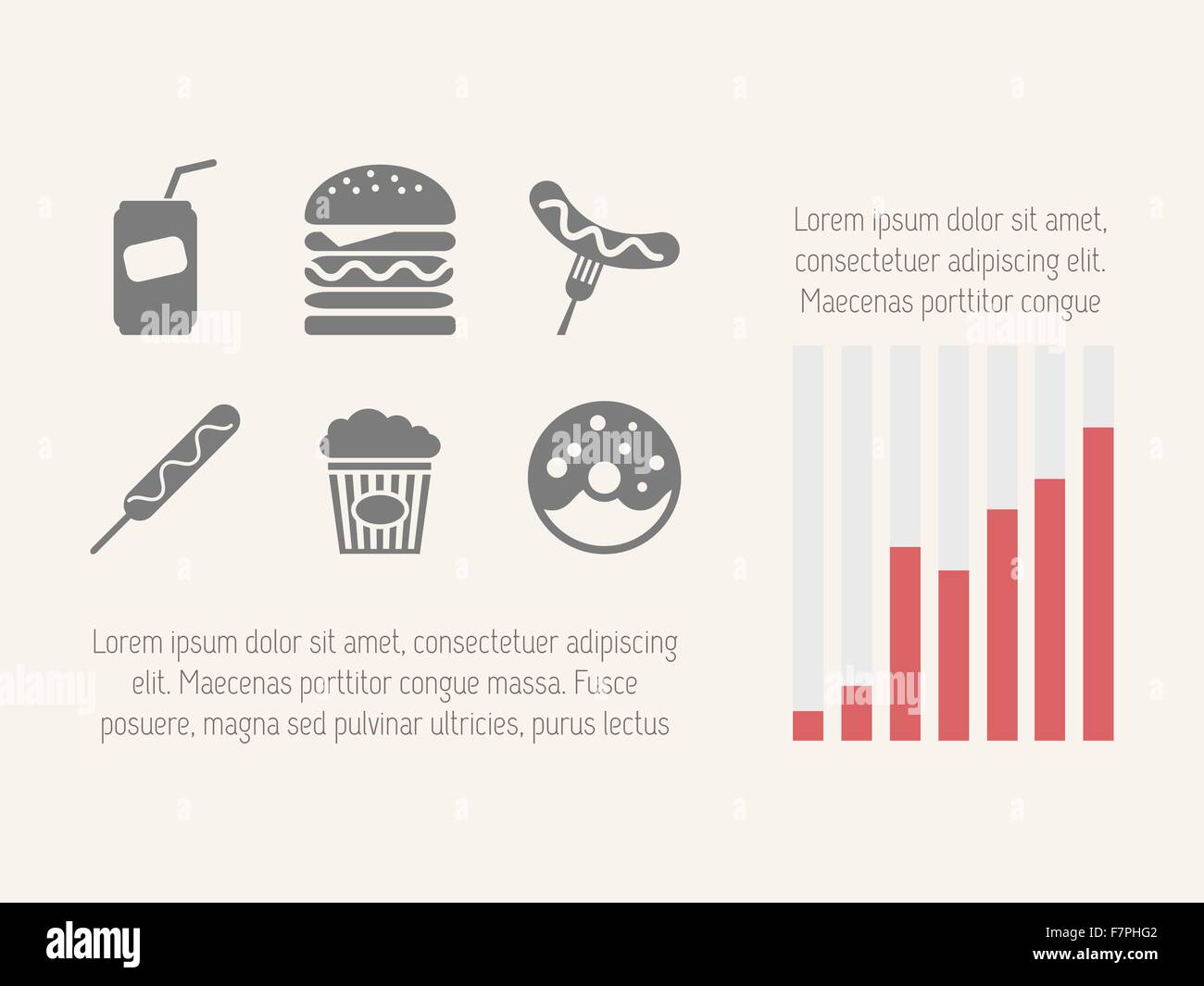 Nahrungsmittelelementen Infografik. Stock Vektor