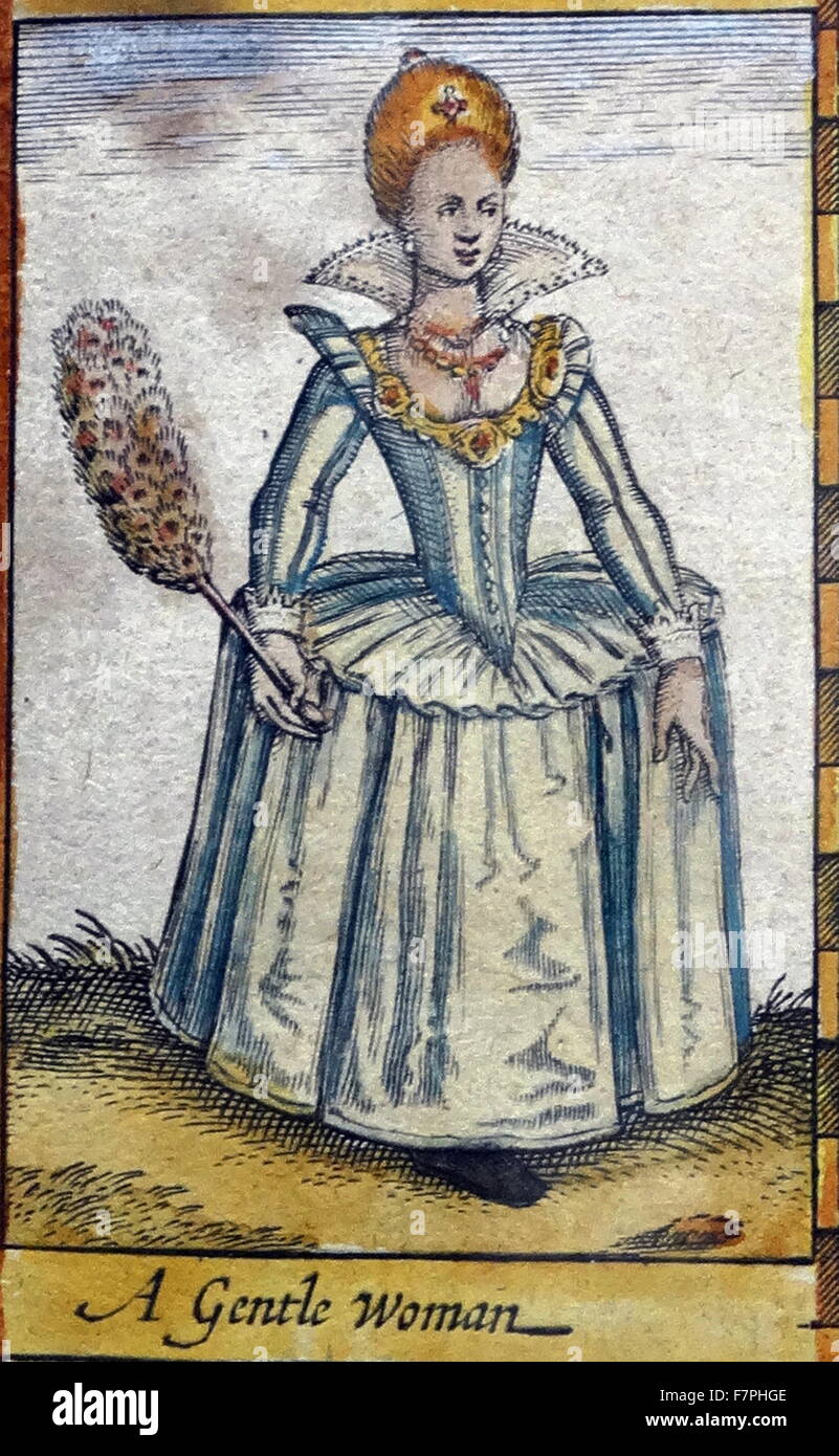 Tudor Edelfrau (Detail), aus einer Karte von England und Wales durch John Speed; C1612 Stockfoto