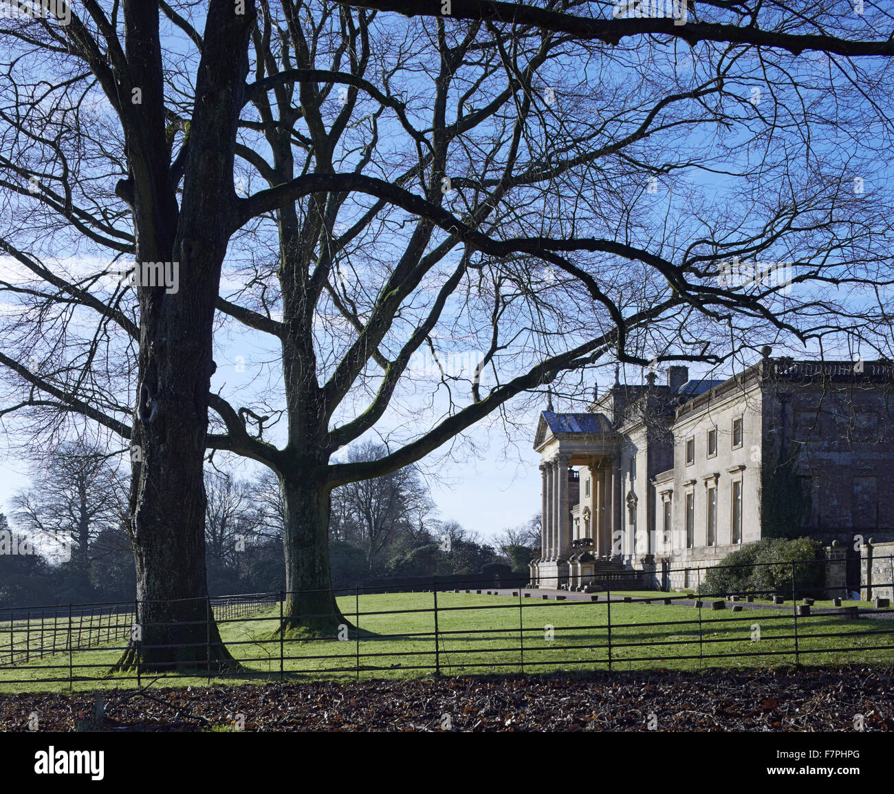 Das äußere des Hauses am Stourhead, Wiltshire. Stourhead House enthält eine einzigartige Regency-Bibliothek, Chippendale-Möbel und inspirierende Gemälde. Stockfoto