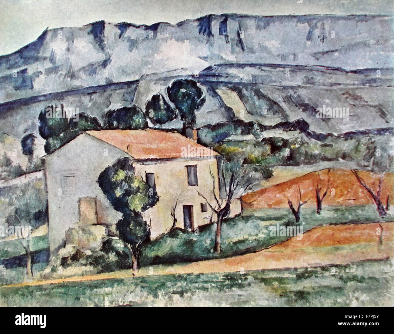 Gemälde mit dem Titel "Haus in der Provence" von Paul Cézanne, französischer Künstler (1839-1906) und Post-Impressionisten Maler. Vom 19. Jahrhundert Stockfoto