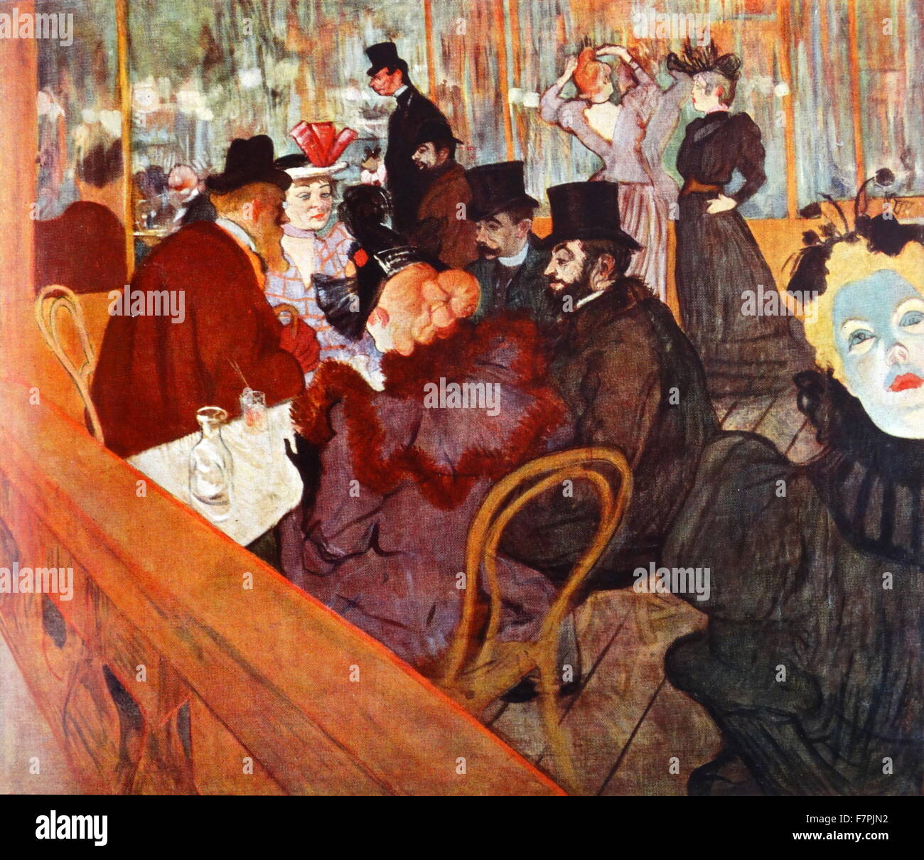 Gemälde mit dem Titel "Im Moulin Rouge" von Henri de Toulouse-Lautrec, (1864-1901), französischer Maler, Grafiker, Zeichner und Illustrator. 1892 Stockfoto