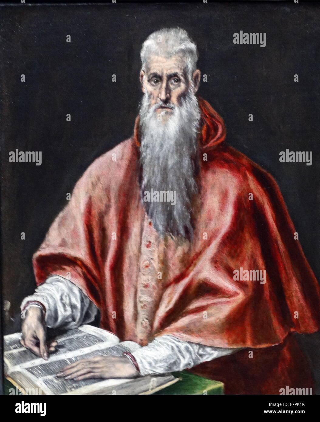 Gemälde mit dem Titel "Der Heilige Hieronymus als Kardinal" von El Greco (1541-1614) Maler, Bildhauer und Architekt der spanischen Renaissance. Vom 1600 Stockfoto