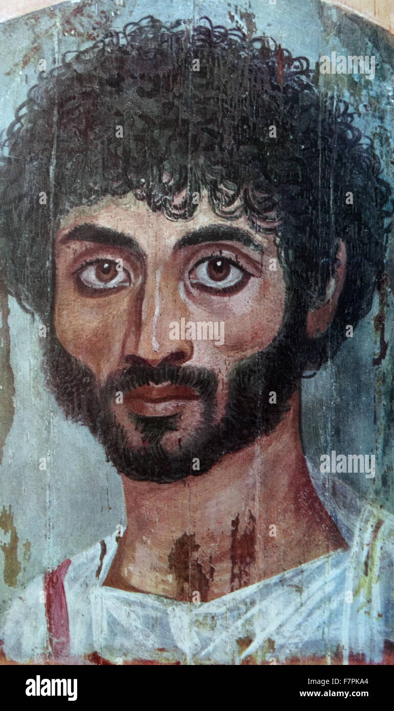 Ägyptisch-römische Porträt-Panel von Faiyum, Unterägypten. Vom 2. Jahrhundert Stockfoto