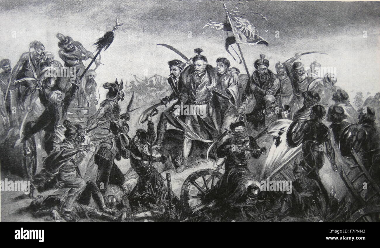 Gravur mit dem letzten Stand der eine große polnische General in der