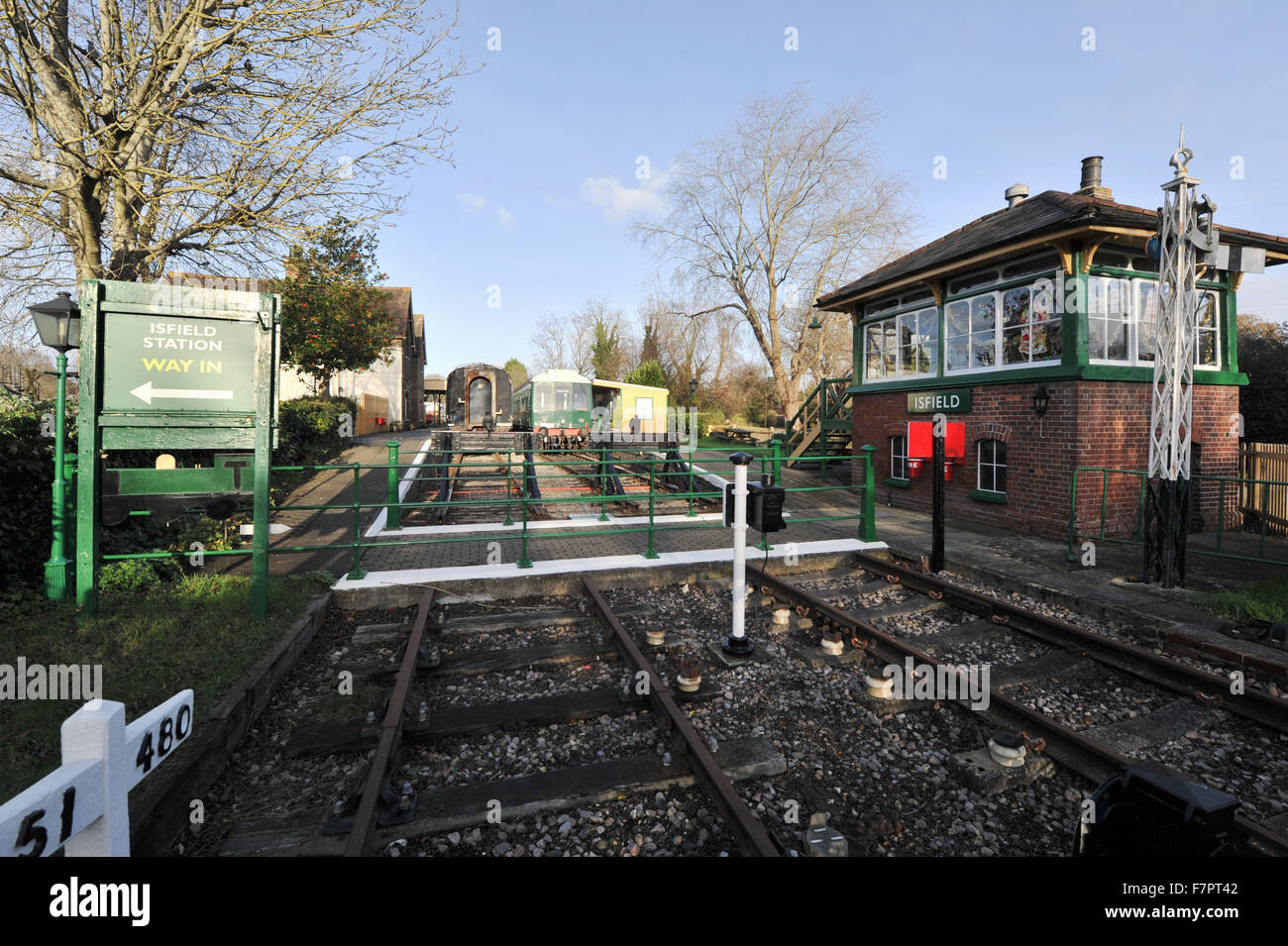 Isfield Bahnhof ist Teil der Lavendel-Linie erhalten Eisenbahnlinie in East Sussex UK Stockfoto