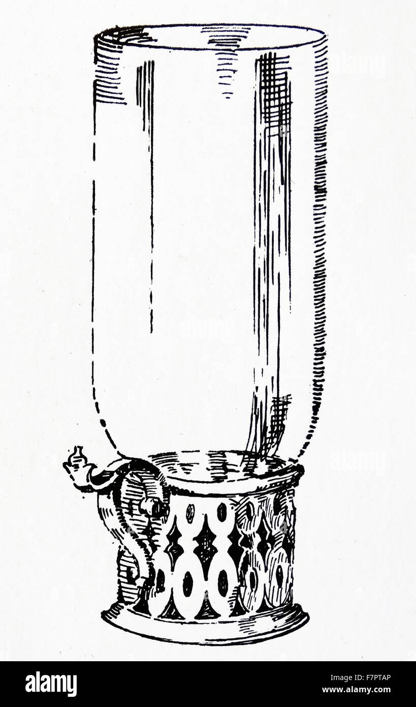 Glas-Kerzenhalter, XVIII. Jahrhundert Stockfoto