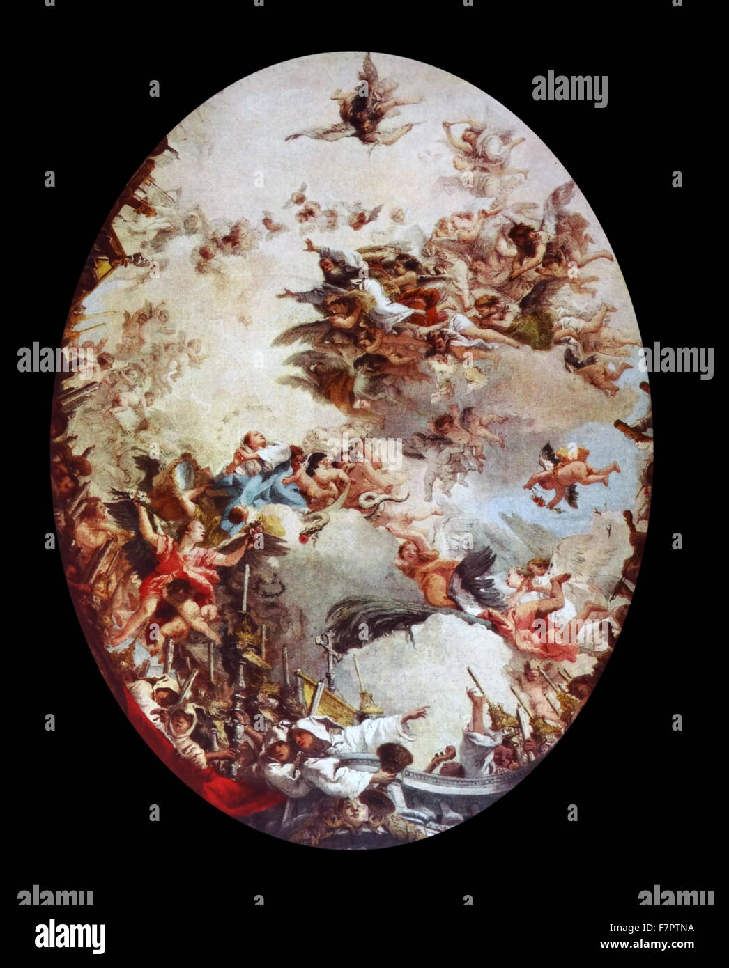 Triumph der Religion, um 1760 von Giovanni Battista Tiepolo. Ölskizze für ein Deckenfresko Stockfoto