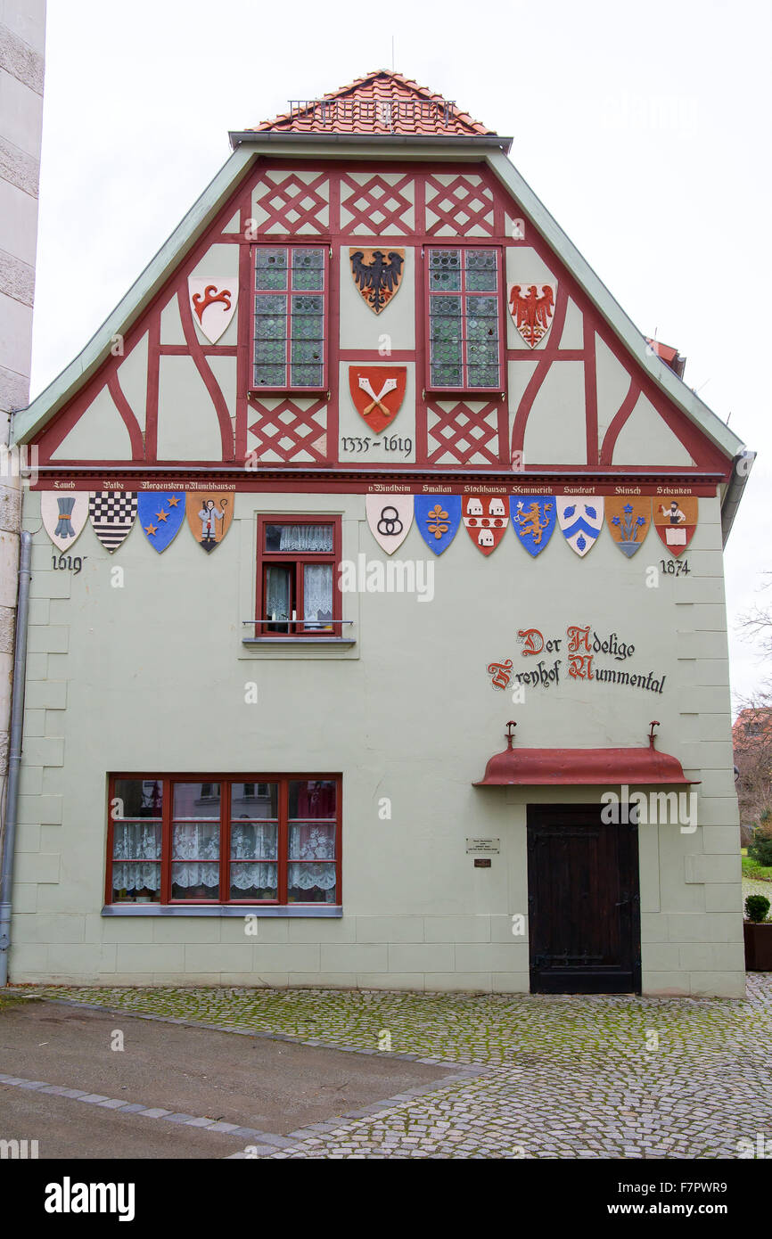 Alte Fachwerkhäuser in Quedlinburg, Deutschland Stockfoto
