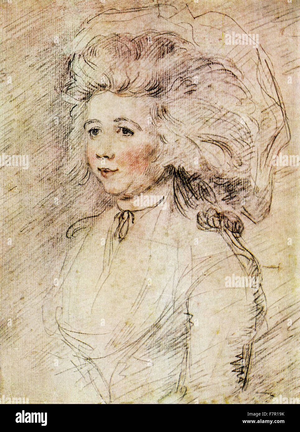 Anna Maria Woodforde, (Nancy) 1757-1830. Die Nichte, Haushälterin und Begleiter von James Woodforde (1740-1803).  Englischer Geistlicher, am bekanntesten als der Autor von The Diary ein Land Parson.  Nach einer Zeichnung von Samuel Woodforde. Stockfoto