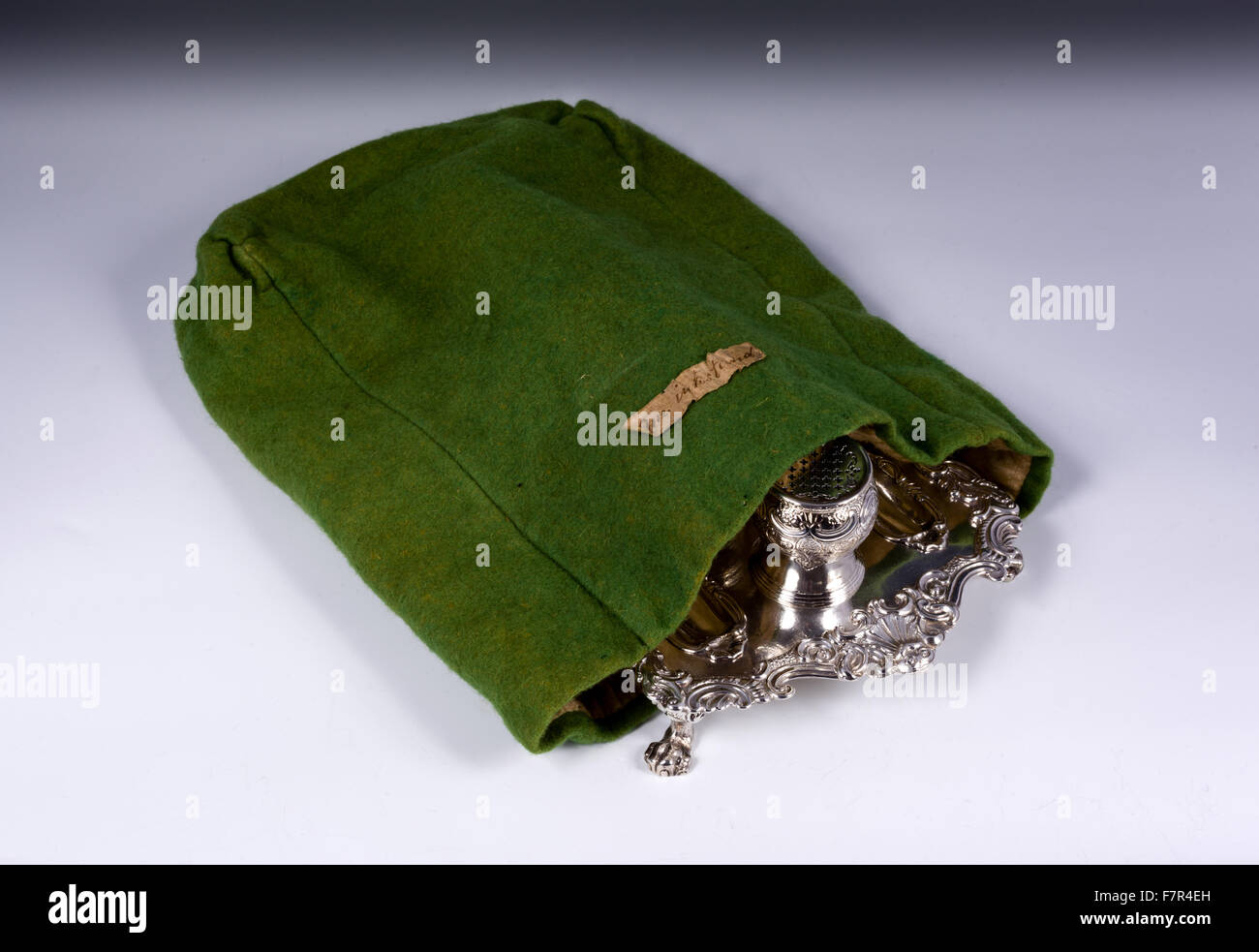 Filz-Tasche für Edward Feline Tintenfaß, möglicherweise 18. Jahrhundert Ickworth, Suffolk. National Trust Inventarnummer 852708. Stockfoto