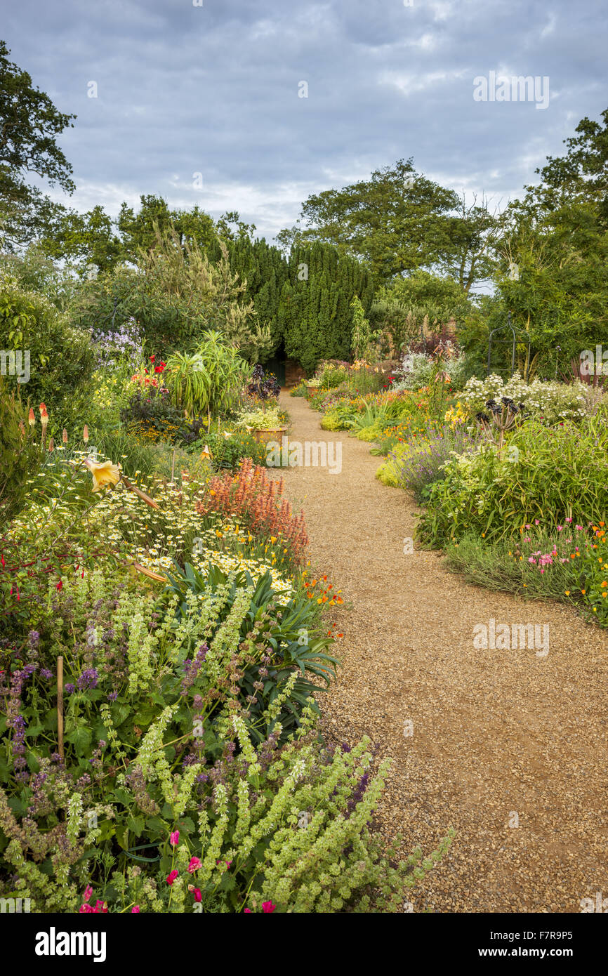 Die doppelten Rahmen in den Walled Garden in Felbrigg Hall, Gärten und Anwesen, Norfolk. Stockfoto