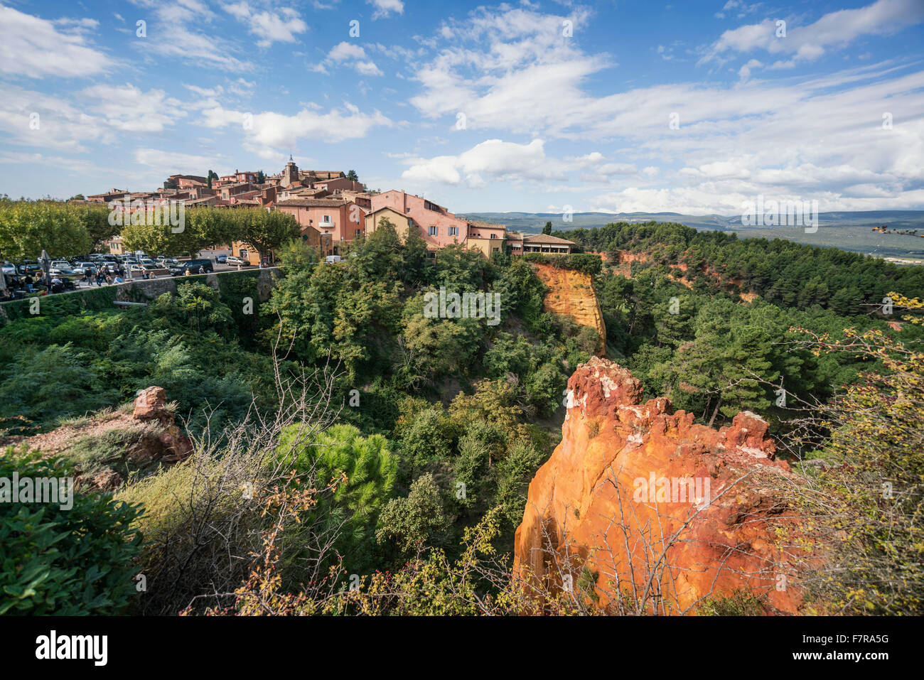 Frankreich, Vaucluse, Dorf Roussillon (Lubéron), eines der schönsten Dorf von Frankreich Stockfoto