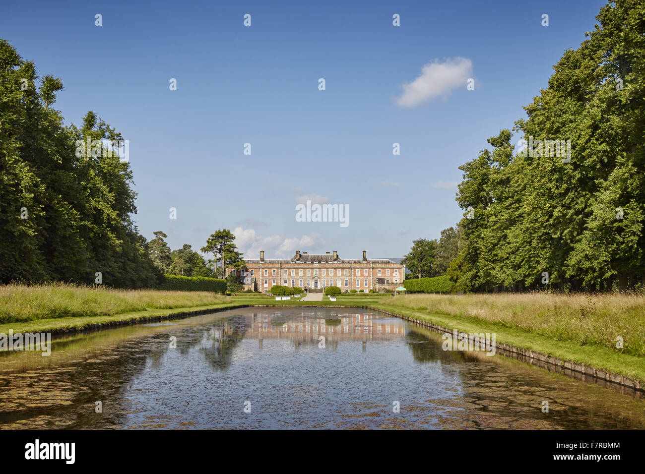 Die Gärten von Erdigg, Clwyd. Erdigg in Wrexham erzählt die Geschichte der Beziehung zwischen dem Adel und dem Diener, die in diesem Haus gelebt. Stockfoto