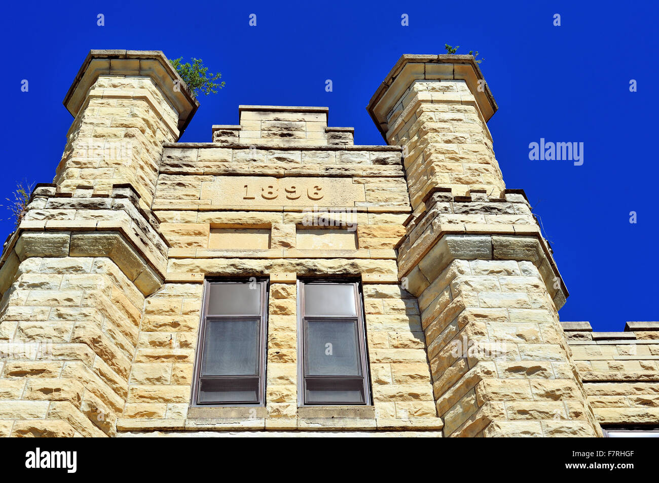 Ein Gebäude im Jahre 1896 an der Joliet Correctional Center (auch als Illinois State Penitentiary und Joliet Gefängnis bekannt. Joliet, Illinois, USA. Stockfoto