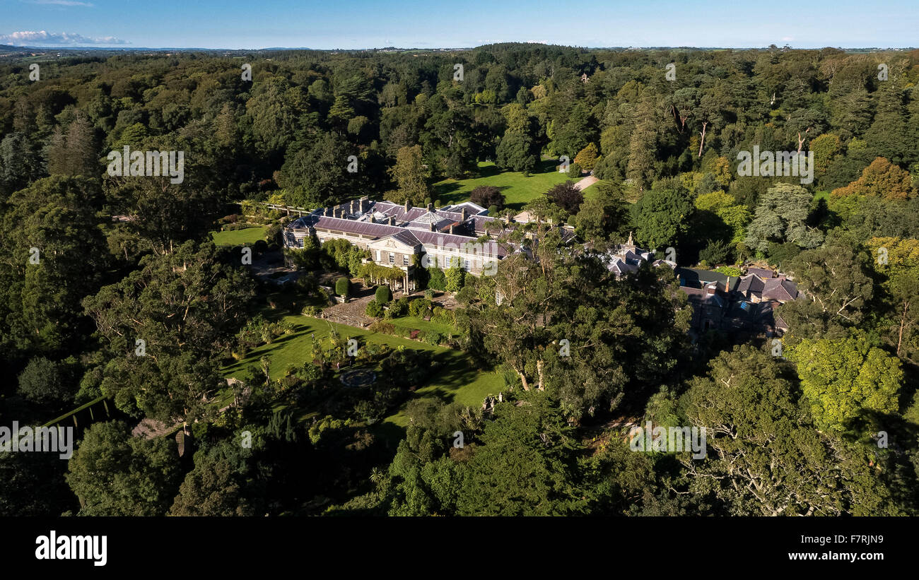 Luftaufnahmen von Mount Stewart House und Gärten Ards Peninsula Strangford Grafschaft, Nord-Irland Stockfoto
