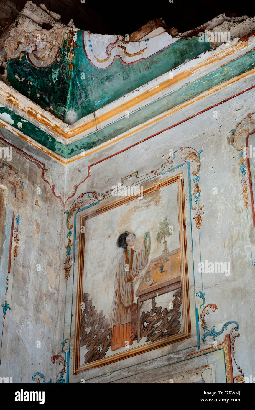 Italien. Japanische Fresko in verlassenen Palast Stockfoto