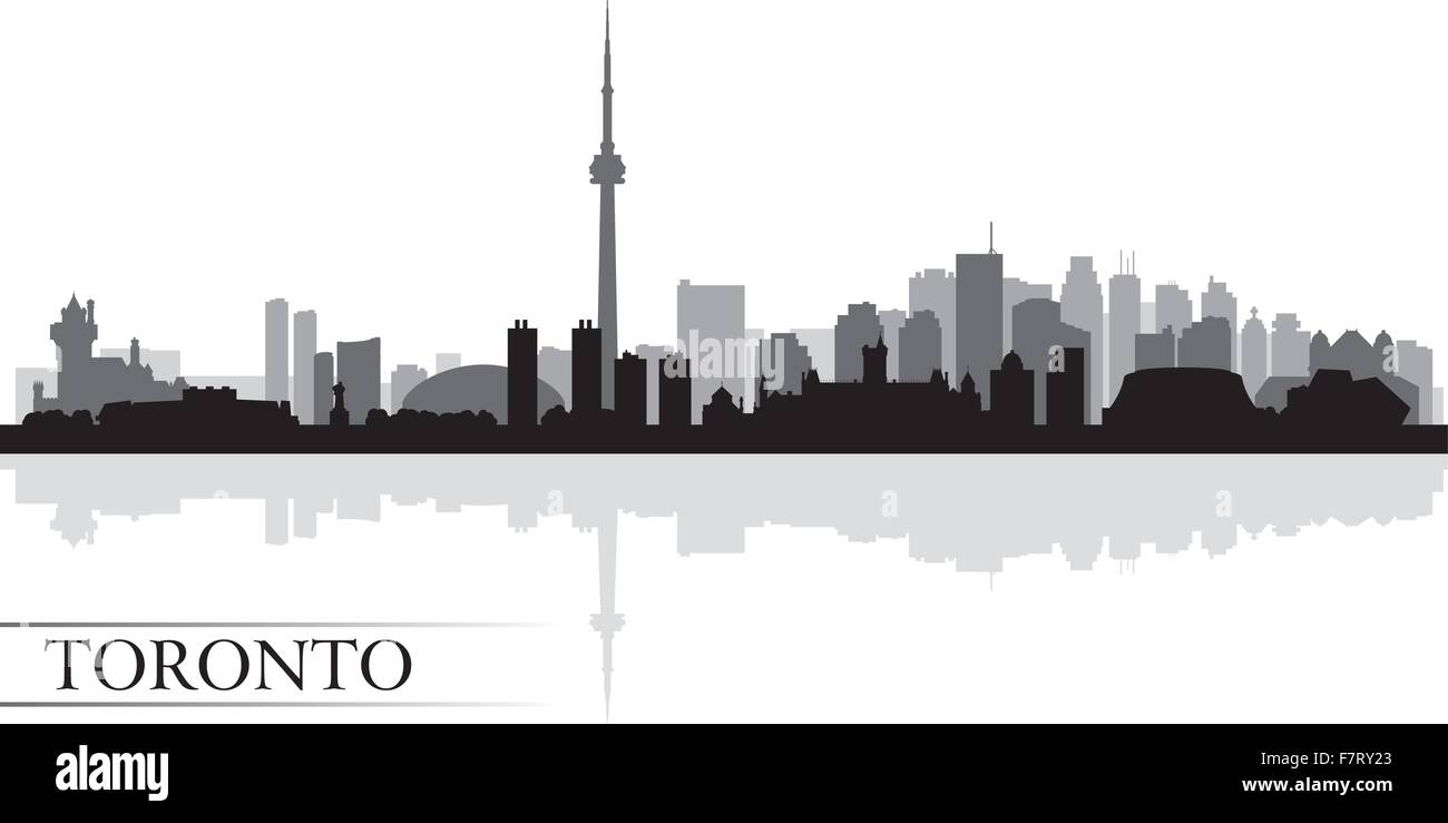 Toronto City Skyline Silhouette Hintergrund Stock Vektor