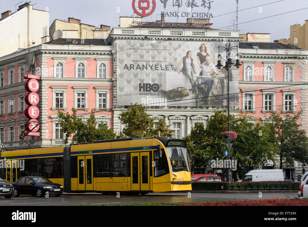 Kreuzung Oktogon am Welterbe Andrássy Út, Budapest, Ungarn, Stockfoto