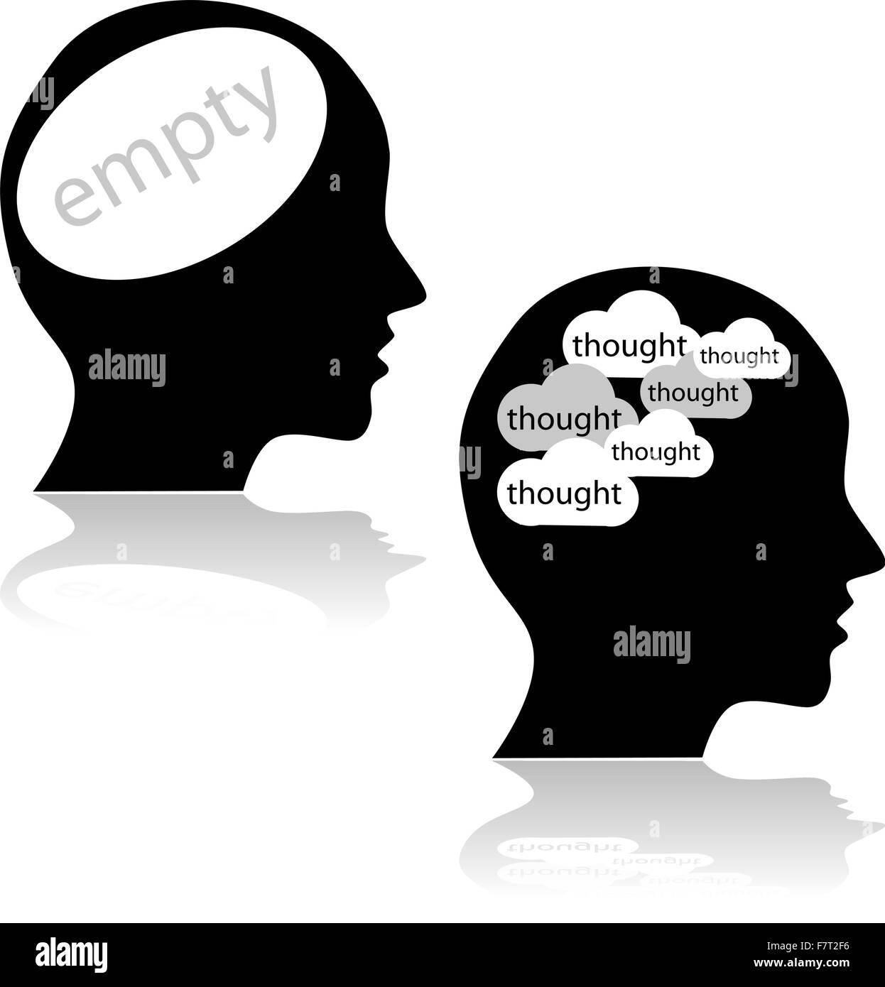 Leer und voll Köpfen Stock Vektor