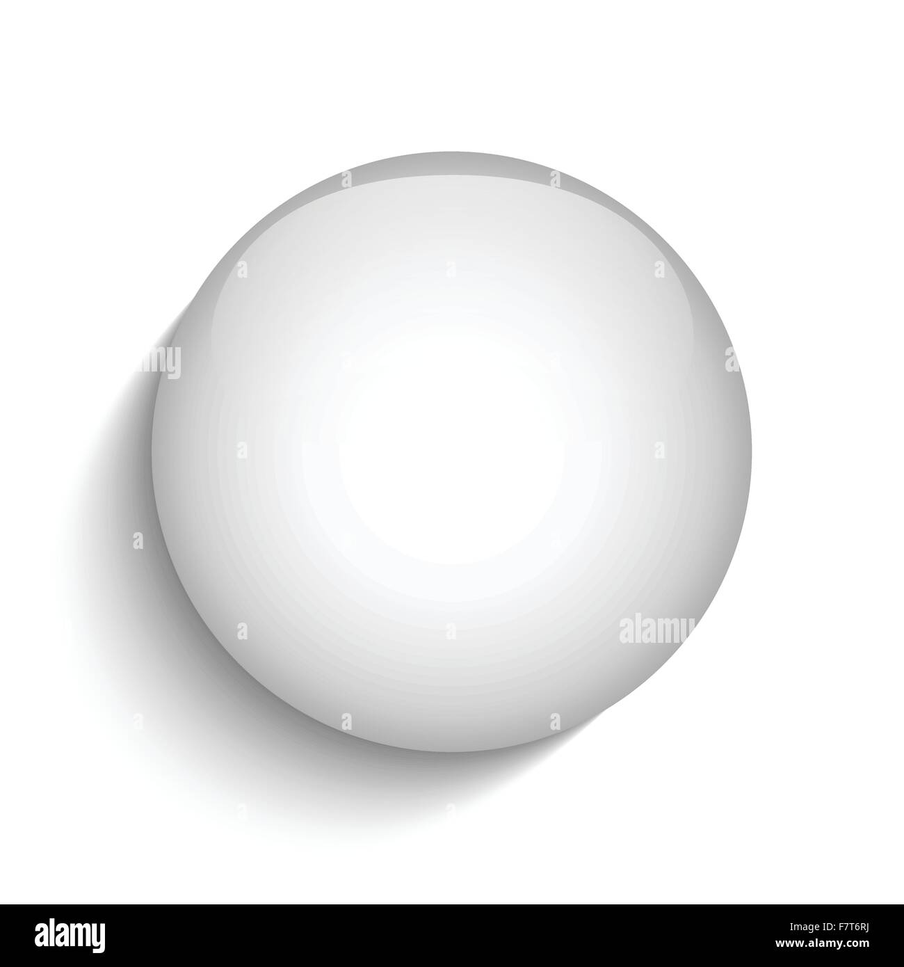 Weiße Glaskreis Schaltflächensymbol Stock Vektor