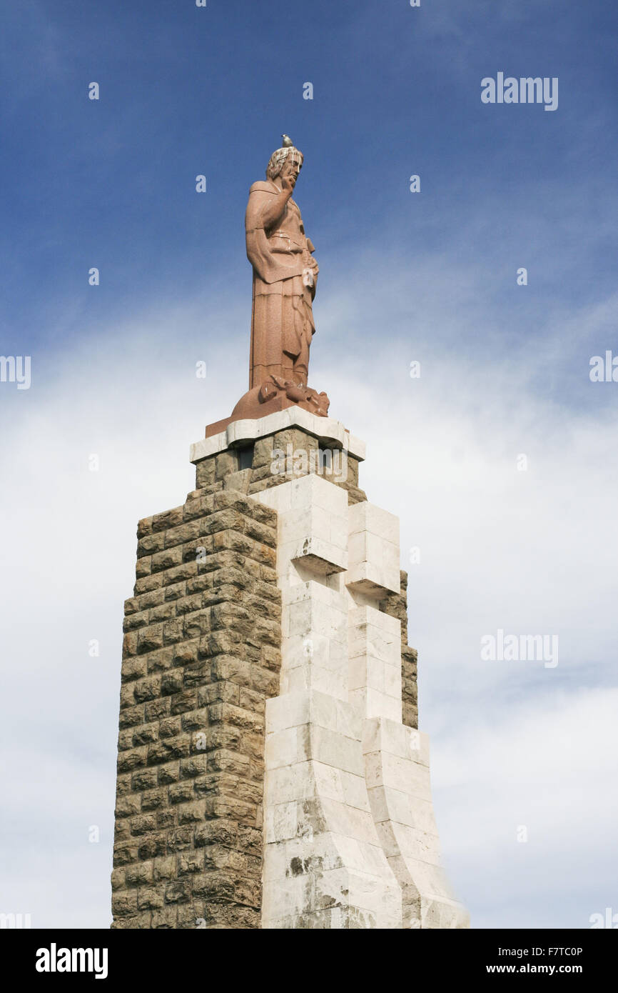 Jesus Christus-Statue an der Hafeneinfahrt in Tarifa, Spanien Stockfoto