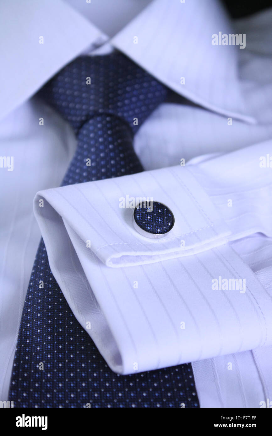 Satz von Krawatte und Manschettenknöpfe Stockfoto