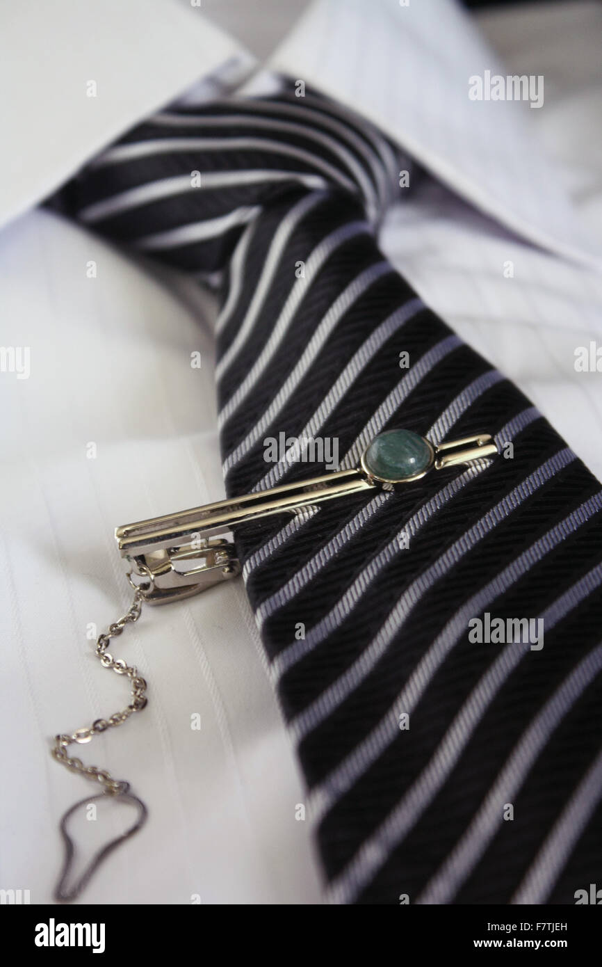Satz von Krawatte und Manschettenknöpfe Stockfoto