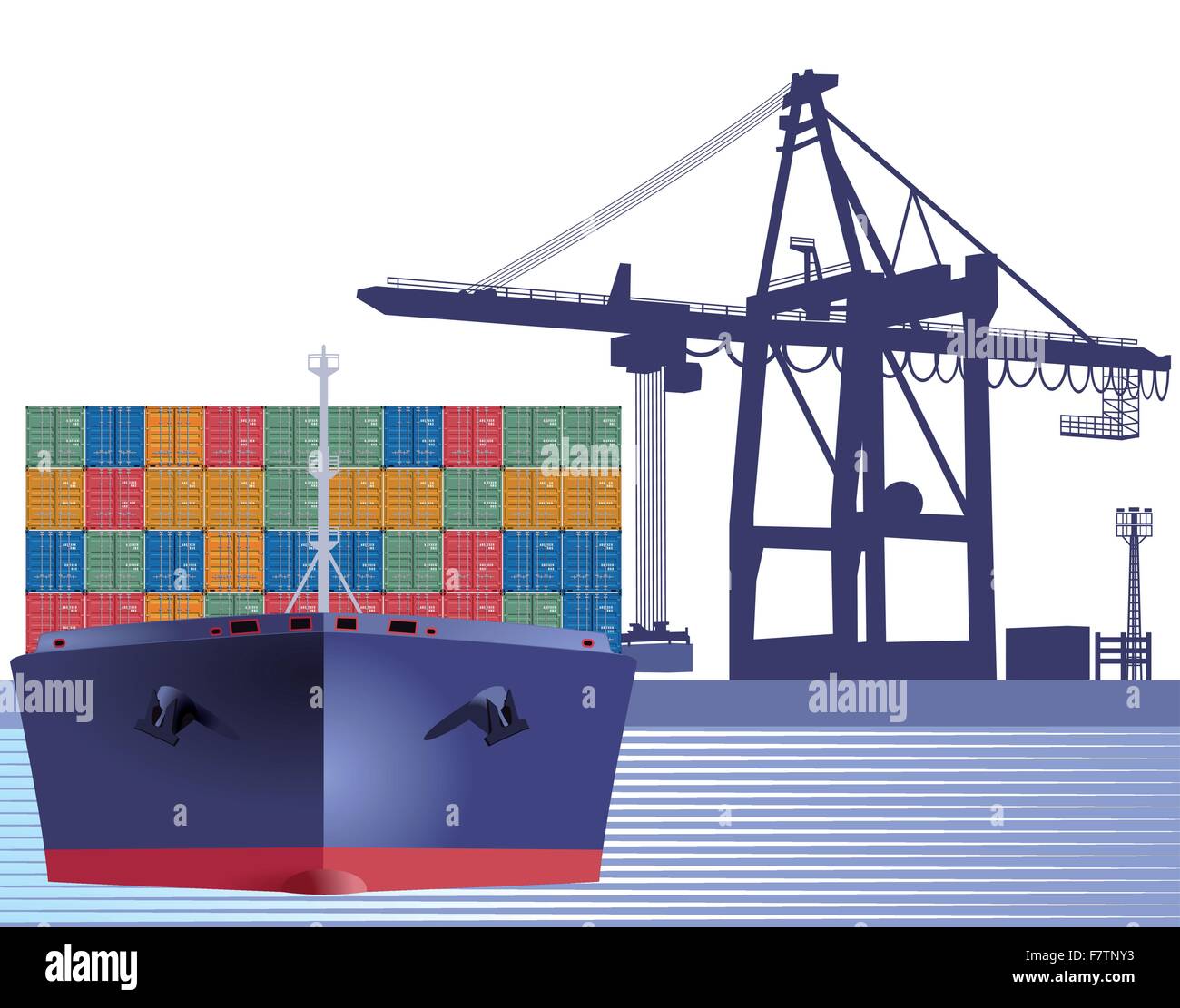 Schiff mit Containern Stock Vektor