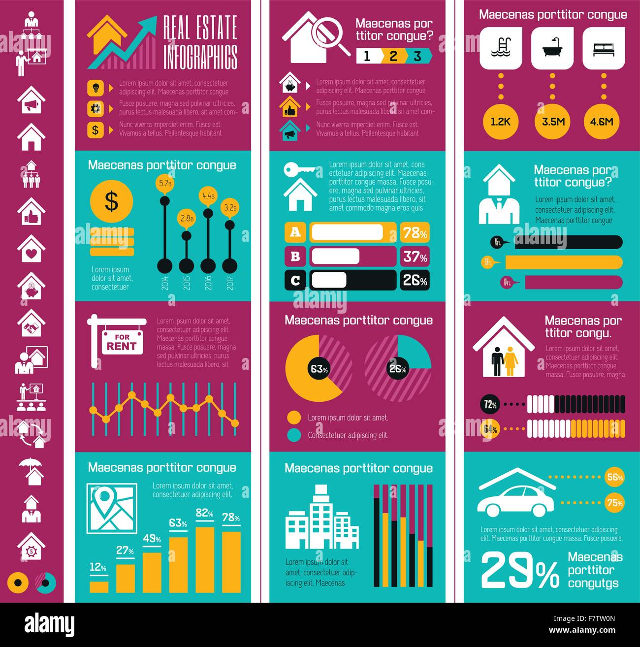 Immobilien-Infografiken. Stock Vektor