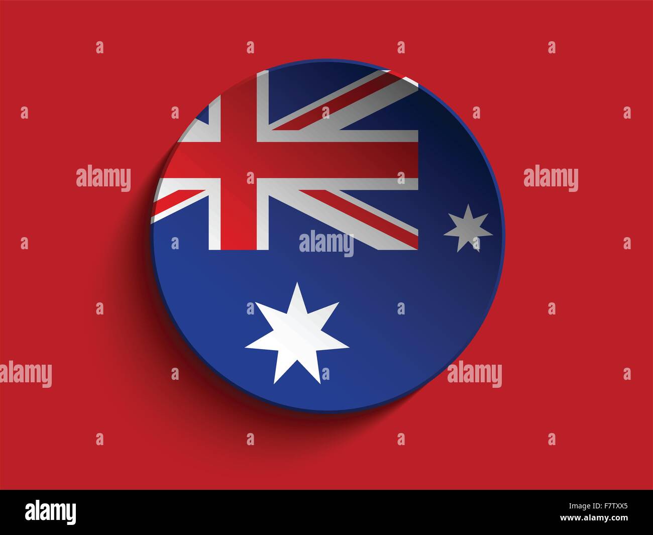Papier Kreis Schatten Taste Australien Flagge Stock Vektor